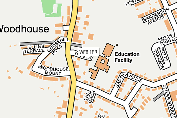 WF6 1FR map - OS OpenMap – Local (Ordnance Survey) WF6 1FR map - OS OpenMap – Local (Ordnance Survey)