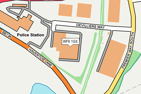 WF6 1GX map - OS OpenMap – Local (Ordnance Survey) WF6 1GX map - OS OpenMap – Local (Ordnance Survey)