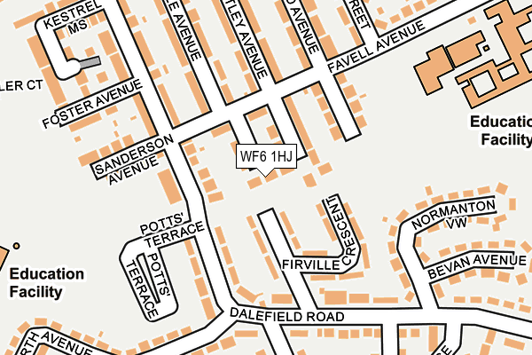 WF6 1HJ map - OS OpenMap – Local (Ordnance Survey) WF6 1HJ map - OS OpenMap – Local (Ordnance Survey)