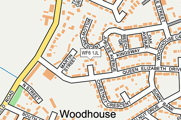 WF6 1JL map - OS OpenMap – Local (Ordnance Survey) WF6 1JL map - OS OpenMap – Local (Ordnance Survey)