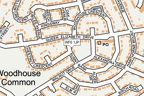 WF6 1JP map - OS OpenMap – Local (Ordnance Survey) WF6 1JP map - OS OpenMap – Local (Ordnance Survey)