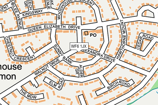 WF6 1JX map - OS OpenMap – Local (Ordnance Survey) WF6 1JX map - OS OpenMap – Local (Ordnance Survey)