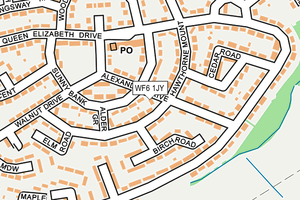 WF6 1JY map - OS OpenMap – Local (Ordnance Survey) WF6 1JY map - OS OpenMap – Local (Ordnance Survey)