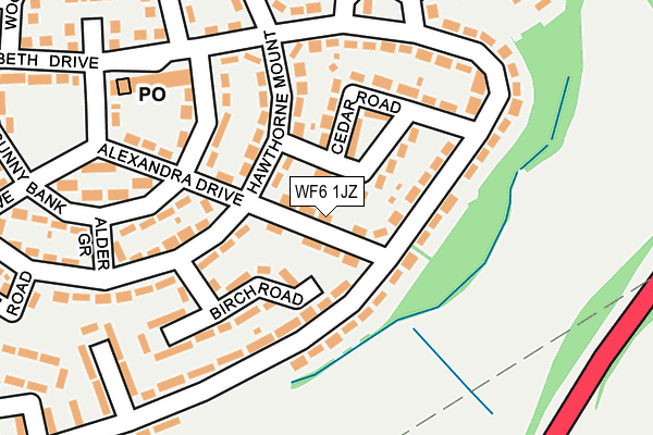 WF6 1JZ map - OS OpenMap – Local (Ordnance Survey) WF6 1JZ map - OS OpenMap – Local (Ordnance Survey)