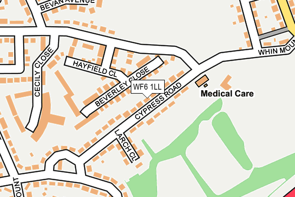 WF6 1LL map - OS OpenMap – Local (Ordnance Survey) WF6 1LL map - OS OpenMap – Local (Ordnance Survey)