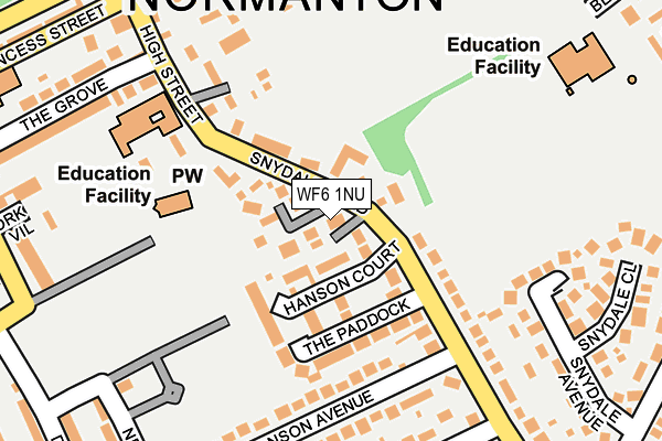 WF6 1NU map - OS OpenMap – Local (Ordnance Survey) WF6 1NU map - OS OpenMap – Local (Ordnance Survey)
