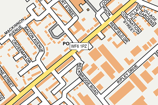 WF6 1PZ map - OS OpenMap – Local (Ordnance Survey) WF6 1PZ map - OS OpenMap – Local (Ordnance Survey)