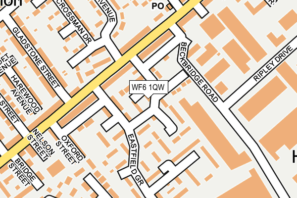 WF6 1QW map - OS OpenMap – Local (Ordnance Survey) WF6 1QW map - OS OpenMap – Local (Ordnance Survey)
