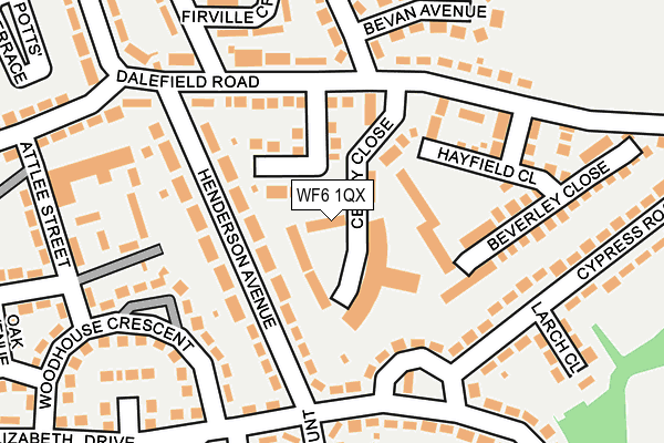 WF6 1QX map - OS OpenMap – Local (Ordnance Survey) WF6 1QX map - OS OpenMap – Local (Ordnance Survey)