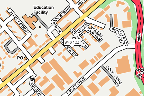 WF6 1QZ map - OS OpenMap – Local (Ordnance Survey) WF6 1QZ map - OS OpenMap – Local (Ordnance Survey)