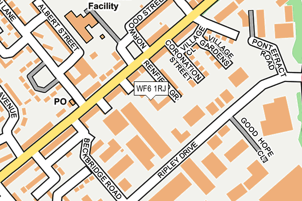 WF6 1RJ map - OS OpenMap – Local (Ordnance Survey) WF6 1RJ map - OS OpenMap – Local (Ordnance Survey)