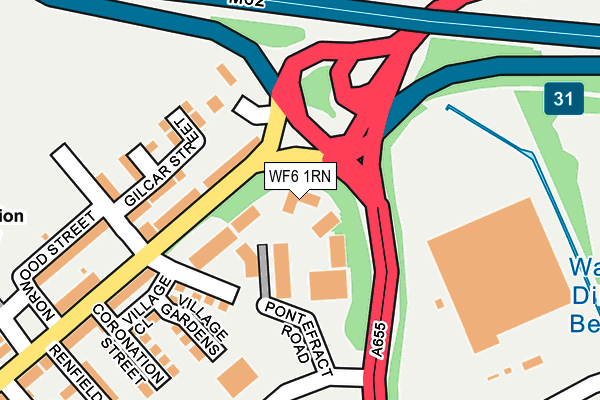 WF6 1RN map - OS OpenMap – Local (Ordnance Survey) WF6 1RN map - OS OpenMap – Local (Ordnance Survey)