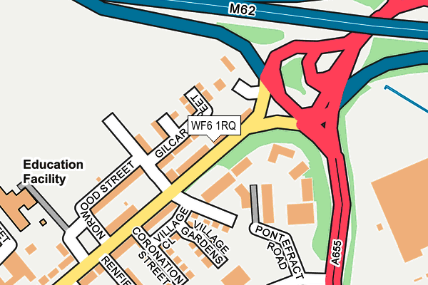 WF6 1RQ map - OS OpenMap – Local (Ordnance Survey) WF6 1RQ map - OS OpenMap – Local (Ordnance Survey)