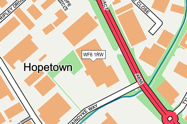 WF6 1RW map - OS OpenMap – Local (Ordnance Survey) WF6 1RW map - OS OpenMap – Local (Ordnance Survey)