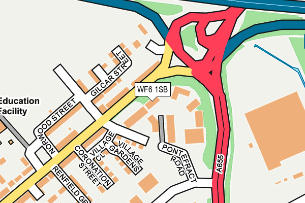 WF6 1SB map - OS OpenMap – Local (Ordnance Survey) WF6 1SB map - OS OpenMap – Local (Ordnance Survey)