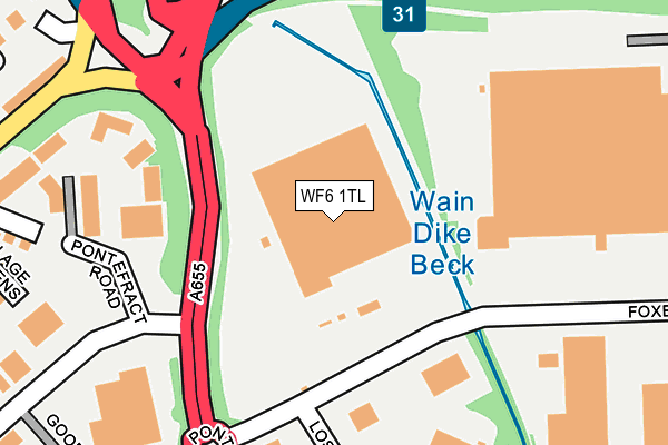 WF6 1TL map - OS OpenMap – Local (Ordnance Survey) WF6 1TL map - OS OpenMap – Local (Ordnance Survey)