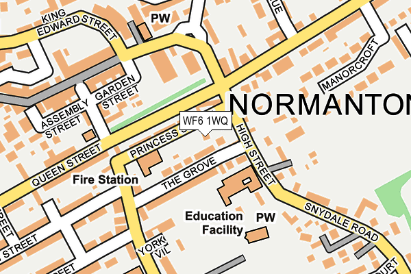 WF6 1WQ map - OS OpenMap – Local (Ordnance Survey) WF6 1WQ map - OS OpenMap – Local (Ordnance Survey)