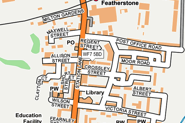 WF7 5BD map - OS OpenMap – Local (Ordnance Survey) WF7 5BD map - OS OpenMap – Local (Ordnance Survey)