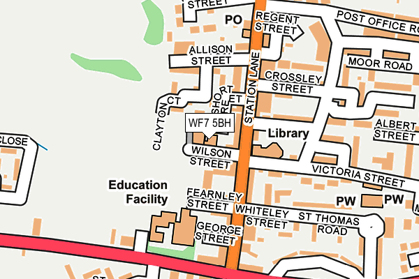 WF7 5BH map - OS OpenMap – Local (Ordnance Survey) WF7 5BH map - OS OpenMap – Local (Ordnance Survey)
