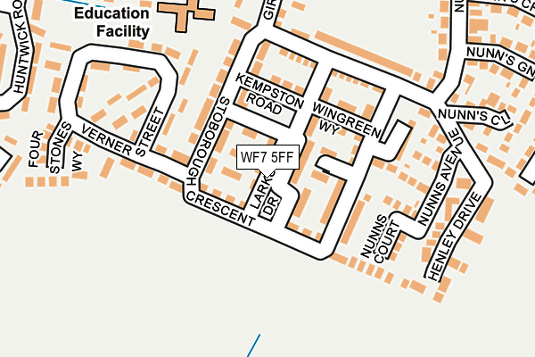 WF7 5FF map - OS OpenMap – Local (Ordnance Survey) WF7 5FF map - OS OpenMap – Local (Ordnance Survey)