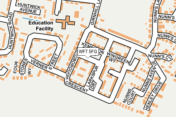 WF7 5FG map - OS OpenMap – Local (Ordnance Survey) WF7 5FG map - OS OpenMap – Local (Ordnance Survey)