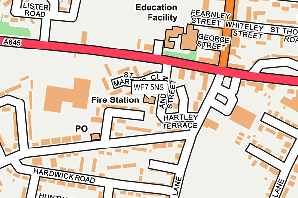 WF7 5NS map - OS OpenMap – Local (Ordnance Survey) WF7 5NS map - OS OpenMap – Local (Ordnance Survey)