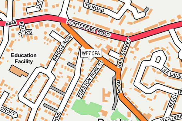 WF7 5PA map - OS OpenMap – Local (Ordnance Survey) WF7 5PA map - OS OpenMap – Local (Ordnance Survey)