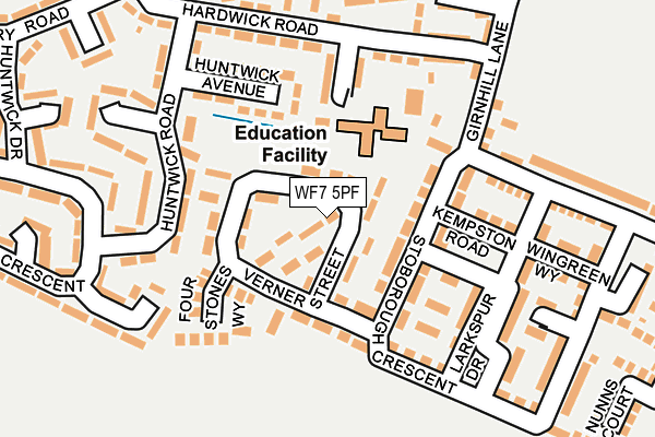 WF7 5PF map - OS OpenMap – Local (Ordnance Survey) WF7 5PF map - OS OpenMap – Local (Ordnance Survey)