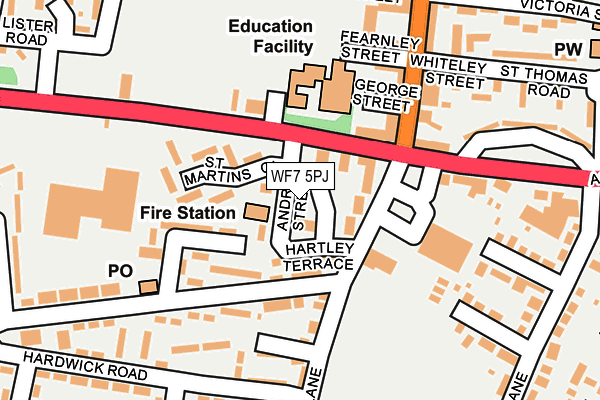 WF7 5PJ map - OS OpenMap – Local (Ordnance Survey) WF7 5PJ map - OS OpenMap – Local (Ordnance Survey)
