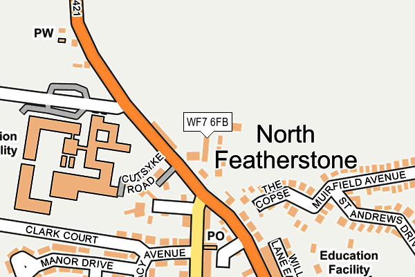 WF7 6FB map - OS OpenMap – Local (Ordnance Survey) WF7 6FB map - OS OpenMap – Local (Ordnance Survey)