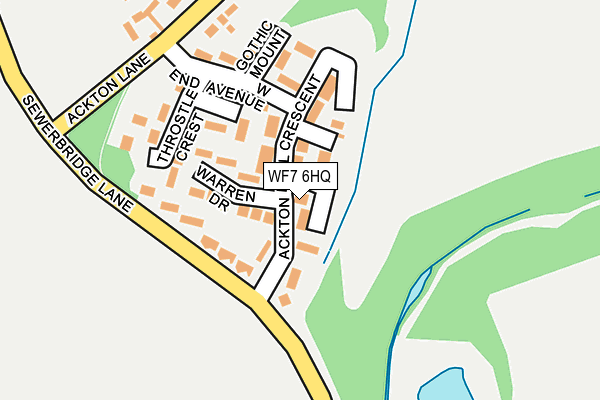 WF7 6HQ map - OS OpenMap – Local (Ordnance Survey) WF7 6HQ map - OS OpenMap – Local (Ordnance Survey)
