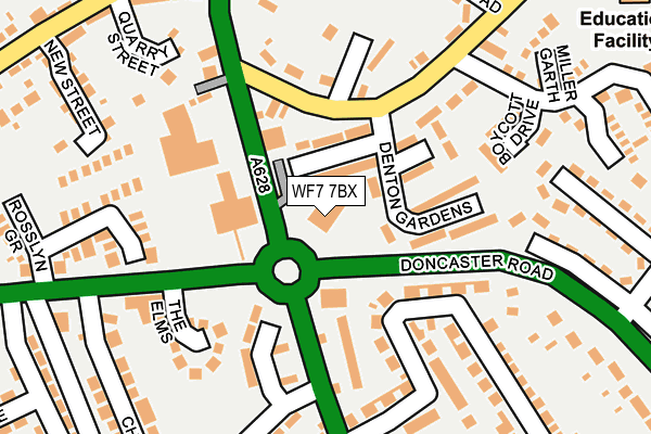 WF7 7BX map - OS OpenMap – Local (Ordnance Survey) WF7 7BX map - OS OpenMap – Local (Ordnance Survey)