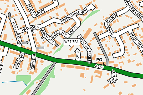 WF7 7FA map - OS OpenMap – Local (Ordnance Survey) WF7 7FA map - OS OpenMap – Local (Ordnance Survey)
