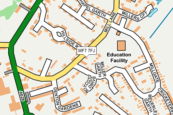 WF7 7FJ map - OS OpenMap – Local (Ordnance Survey) WF7 7FJ map - OS OpenMap – Local (Ordnance Survey)