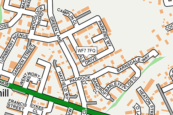 WF7 7FQ map - OS OpenMap – Local (Ordnance Survey) WF7 7FQ map - OS OpenMap – Local (Ordnance Survey)