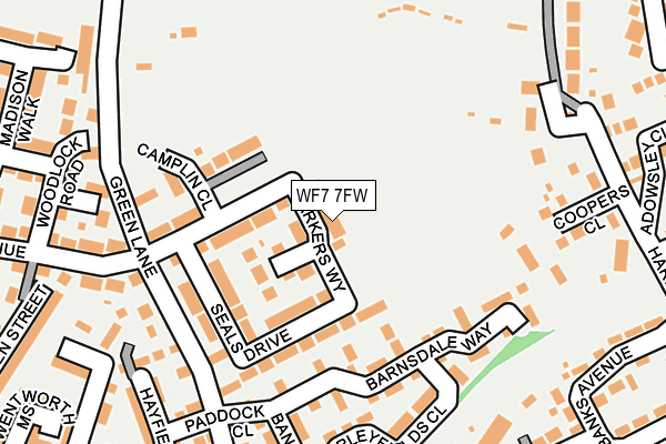 WF7 7FW map - OS OpenMap – Local (Ordnance Survey) WF7 7FW map - OS OpenMap – Local (Ordnance Survey)