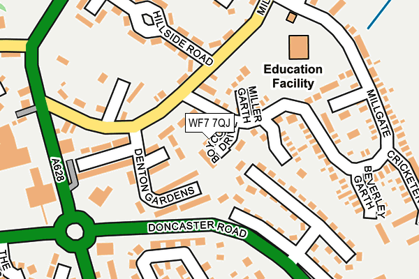 WF7 7QJ map - OS OpenMap – Local (Ordnance Survey) WF7 7QJ map - OS OpenMap – Local (Ordnance Survey)