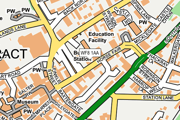 WF8 1AA map - OS OpenMap – Local (Ordnance Survey) WF8 1AA map - OS OpenMap – Local (Ordnance Survey)