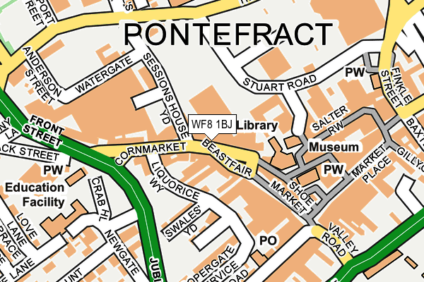 WF8 1BJ map - OS OpenMap – Local (Ordnance Survey) WF8 1BJ map - OS OpenMap – Local (Ordnance Survey)