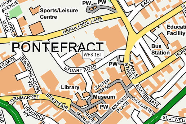 WF8 1BT map - OS OpenMap – Local (Ordnance Survey) WF8 1BT map - OS OpenMap – Local (Ordnance Survey)