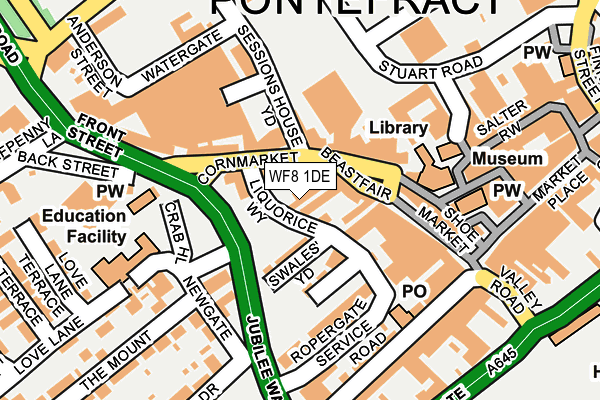 WF8 1DE map - OS OpenMap – Local (Ordnance Survey) WF8 1DE map - OS OpenMap – Local (Ordnance Survey)