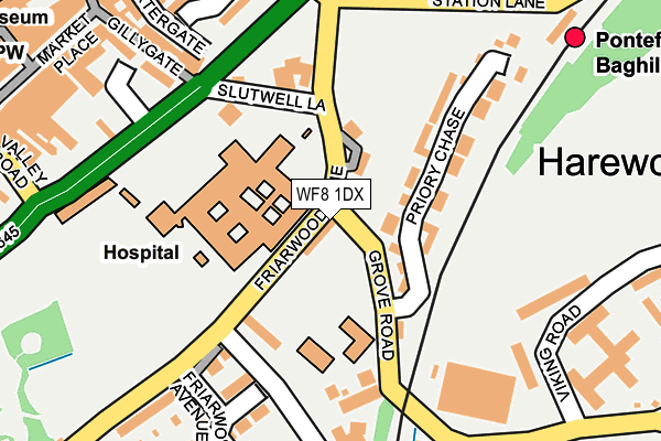 WF8 1DX map - OS OpenMap – Local (Ordnance Survey) WF8 1DX map - OS OpenMap – Local (Ordnance Survey)