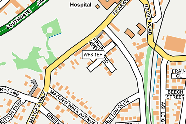WF8 1EF map - OS OpenMap – Local (Ordnance Survey) WF8 1EF map - OS OpenMap – Local (Ordnance Survey)