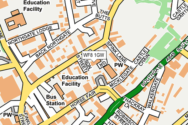 WF8 1GW map - OS OpenMap – Local (Ordnance Survey) WF8 1GW map - OS OpenMap – Local (Ordnance Survey)