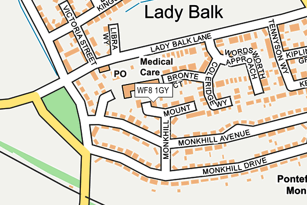 WF8 1GY map - OS OpenMap – Local (Ordnance Survey) WF8 1GY map - OS OpenMap – Local (Ordnance Survey)