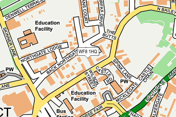 WF8 1HQ map - OS OpenMap – Local (Ordnance Survey) WF8 1HQ map - OS OpenMap – Local (Ordnance Survey)