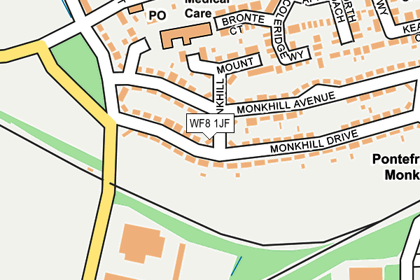 WF8 1JF map - OS OpenMap – Local (Ordnance Survey) WF8 1JF map - OS OpenMap – Local (Ordnance Survey)