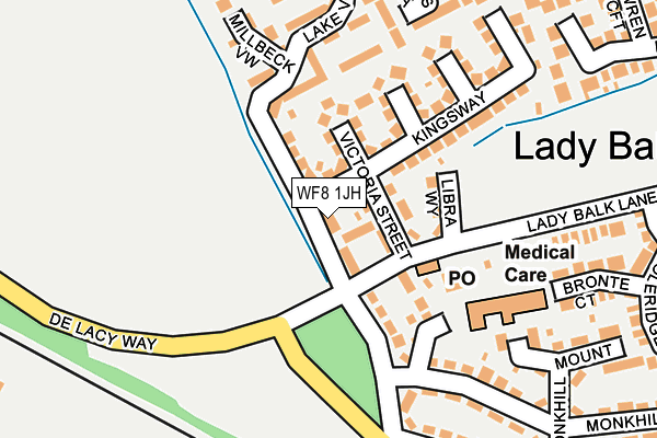 WF8 1JH map - OS OpenMap – Local (Ordnance Survey) WF8 1JH map - OS OpenMap – Local (Ordnance Survey)