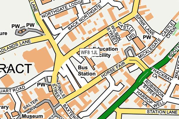 WF8 1JL map - OS OpenMap – Local (Ordnance Survey) WF8 1JL map - OS OpenMap – Local (Ordnance Survey)