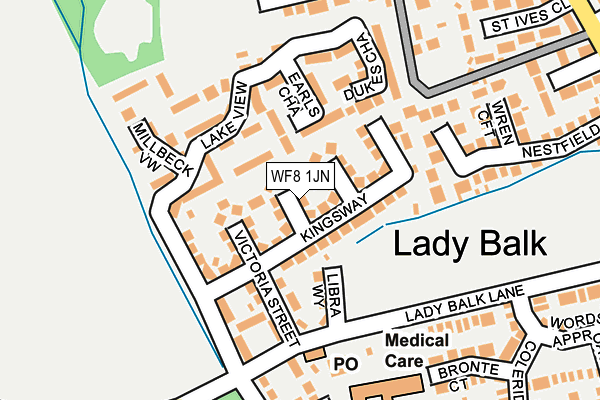 WF8 1JN map - OS OpenMap – Local (Ordnance Survey) WF8 1JN map - OS OpenMap – Local (Ordnance Survey)
